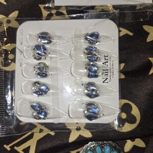 Blue and Silver Nail Art Set